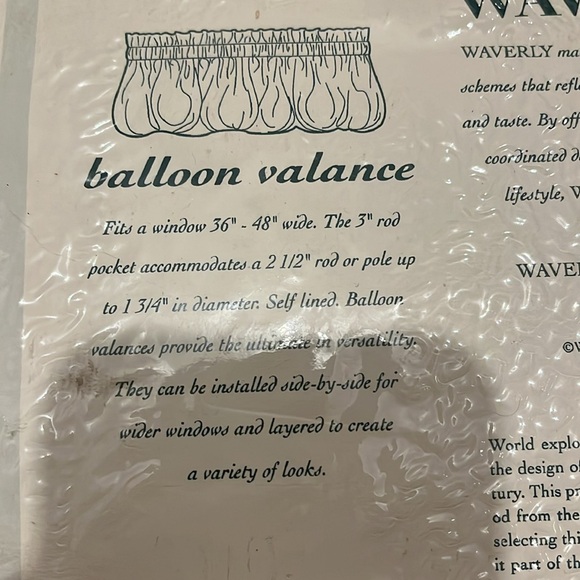 Waverly Williamsburg spotswood stripe jewel balloon valance 79”width x 14”length - Picture 6 of 6